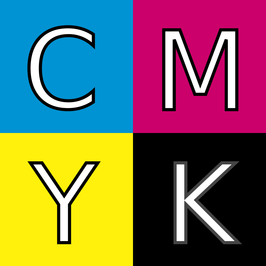 CMYK 컬러 모델을 구성하는 C(Cyan), M(Magenta), Y(Yellow), K(blacK)